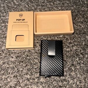Black Carbon Fiber Card Ejector Wallet